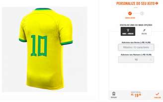 Personalização tem suas limitações em site oficial (Foto: Reprodução/Site da Nike)