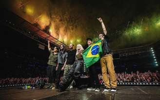 Linkin Park em show no Allianz, em São Paulo, em 2024