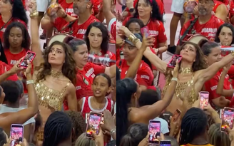 Juliana Paes interpretar mestre de bateria em ensaio da Viradouro
