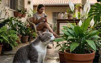 Lírio-da-paz é tóxico para gatos? / Imagem: SaúdeLab