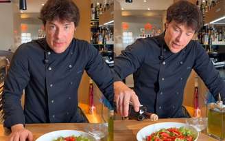O chef espanhol Jordi Cruz ensina o preparo de uma receita prática em vídeo publicado em suas redes sociais.