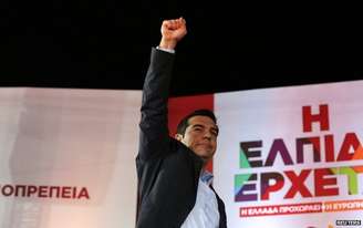 Alexis Tsipras, do partido de esquerda radical Syriza