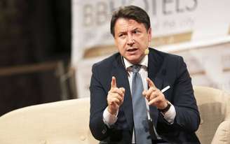 Primeiro-ministro Giuseppe Conte participa de evento em Ceglie Messapica, no sul da Itália