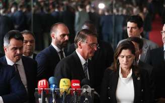 Presidente Jair Bolsonaro (PL) durante pronunciamento nesta terça-feira, 1º.