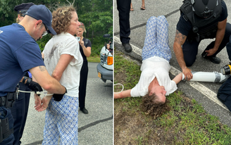 Abigail Disney, 63, foi presa durante o protesto em Nova York, na sexta-feira, 14