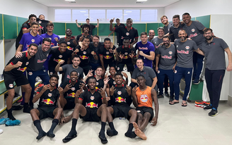 Jogadores do time Sub-23 do Red Bull Bragantino. 