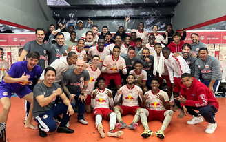 Jogadores do time sub-23 do Red Bull Bragantino. 