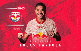 Lucas Barbosa é anunciado como novo reforço do Red Bull Bragantino. 