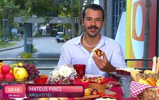 Mateus Pires compareceu ao café com eliminado no 'Mais Você'