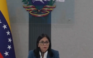 Delcy Rodríguez em pronunciamento neste sábado