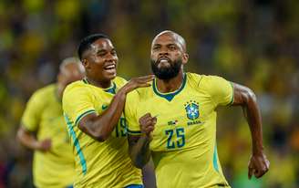 Endrick e Igor Thiago durante amistoso da Seleção 