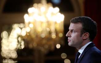 Presidente francês, Emmanuel Macron, durante coletiva de imprensa no Palácio do Eliseu, em Paris 03/01/2018 REUTERS/Ludovic Marin