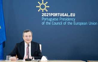Mario Draghi concede coletiva de imprensa no Porto após cúpula da UE