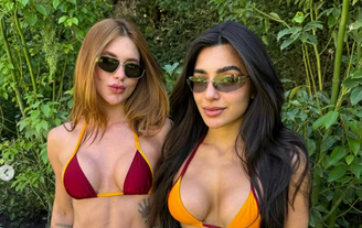 Virginia Fonseca e Duda Freire curtem dia de sol em Madri