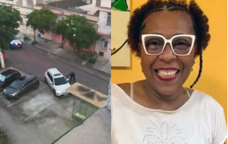 Imagens obtidas pela TV Globo mostram o carro da médica, um Corolla branco, parado na Rua Platinado, com policiais batendo em seu vidro