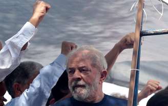 Lula durante protesto em São Bernardo do Campo
 7/4/2018    REUTERS/Leonardo Benassatto 