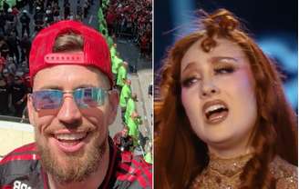 Montagem com os rostos do jogador Jorginho, do Flamengo, e da cantora Chappell Roan; ele fez críticas à cantora e acusou sua equipe de ser grosseira com a filha dele durante passagem por São Paulo para o Lollapalloza. Agora, após desdobramentos, jogador deu o assunto por encerrado