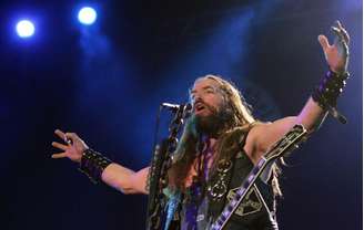Zakk Wylde durante apresentação de sua banda Black Label Society, no estádio Palestra Itália, em 2008