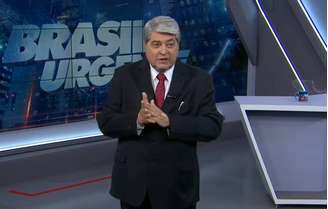 O apresentador José Luiz Datena durante o 'Brasil Urgente' da TV Bandeirantes