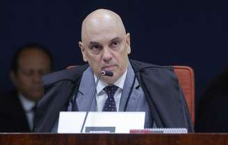 O ministro Alexandre de Moraes em julgamento da tentativa de Golpe de 8 de Janeiro