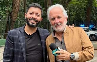 Rafael Titonelly e Otávio Mesquita na gravação em São Paulo