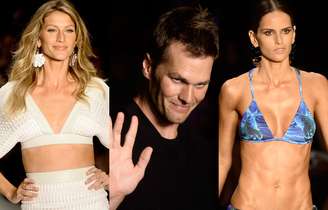 <p>(Da esq. para a dir.) Gisele Bündchen, Tom Brady e Izabel Goulart chamaram a atenção no terceiro dia de SPFW</p>