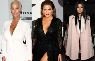 Da esquerda para a direita: Amber Rose, Khloé Kardashian e Kylie Jenner