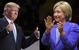 Donald Trump, candidato republicano, e Hillary Clinton, candidata democrata