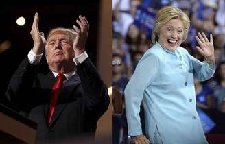 Donald Trump, candidato republicano, e Hillary Clinton, candidata democrata