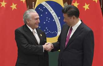 Presidente da China Xi Jinping recebe o presidente Michel Temer em Hangzhou