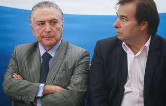 Presidente da República, Michel Temer, ao lado de Rodrigo Maia, presidente da Câmara dos Deputados