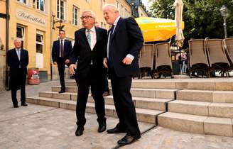 Presidente da Comissão Europeia, Jean Claude Juncker, e premiê britânico, Boris Johnson
16/09/2019
Francisco Seco/Pool via REUTERS