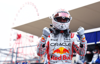 Max Verstappen comemora Pole Position no Japão
