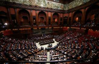 A Câmara da Itália, durante discurso de Fico
