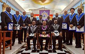 Grupo da maçonaria negra Prince Hall em São Paulo. Homens negros promovendo mais uma abolição.