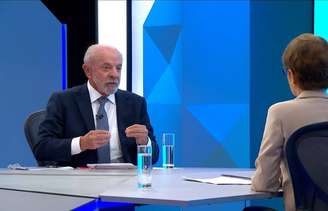 Presidente Lula, candidato à reeleição à Presdência da República pelo PT, durante entrevista à jornalista Renata Lo Prete no Jornal Nacional da Rede Globo