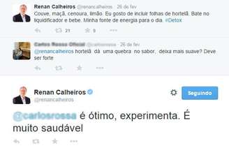 Renan e Cunha esbanjam simpatia. Pelo menos no Twitter