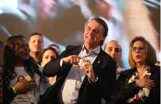 Candidato a presidente pelo PSL, Jair Bolsonaro, durante ato de campanha, em Porto Alegre, em agosto