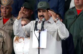 Presidente da Venezuela, Nicolás Maduro, discursa em cerimônia em Caracas
13/04/2019 REUTERS/Carlos Garcia Rawlins