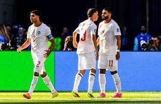 Marrocos comemora gol contra a Escócia.