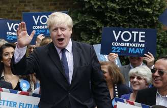 <p>Prefeito de Londres, Boris Johnson, fala durante em uma reunião no oeste de Londres, em 21 de maio</p>