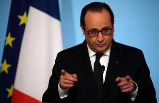 O presidente da França, François Hollande, discursa durante evento em Paris. 19/01/2015