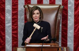 Presidente da Câmara dos EUA, Nancy Pelosi, durante votação que aprovou impeachment do presidente Donald Trump na Casa
18/12/2019
REUTERS/Jonathan Ernst