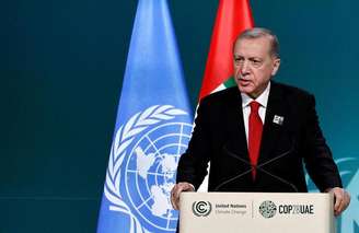 Presidente turco Tayyip Erdogan na COP28
 1/12/2023   REUTERS/Thaier Al Sudani