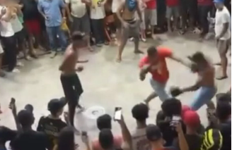 "UFC" de rua clandestino na cidade de São Paulo. 