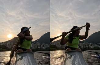 Remadora leva 'peixada' durante treino