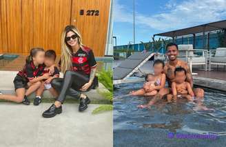 Allan Souza, do Flamengo, e Jordana Holleben têm dois filhos