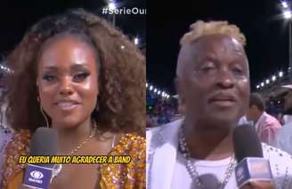 Repórter entrevista o pai antes de desfile