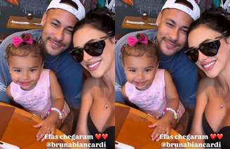 Neymar ao lado de Mavie e Bruna Biancardi