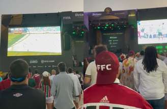 Torcedores do Fluminense assistem jogo contra o Mamelodi